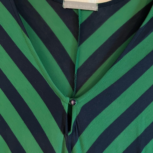 Olivia Moon v-neck high/low dress in a chevron pattern. Size L. - Picture 4 of 11